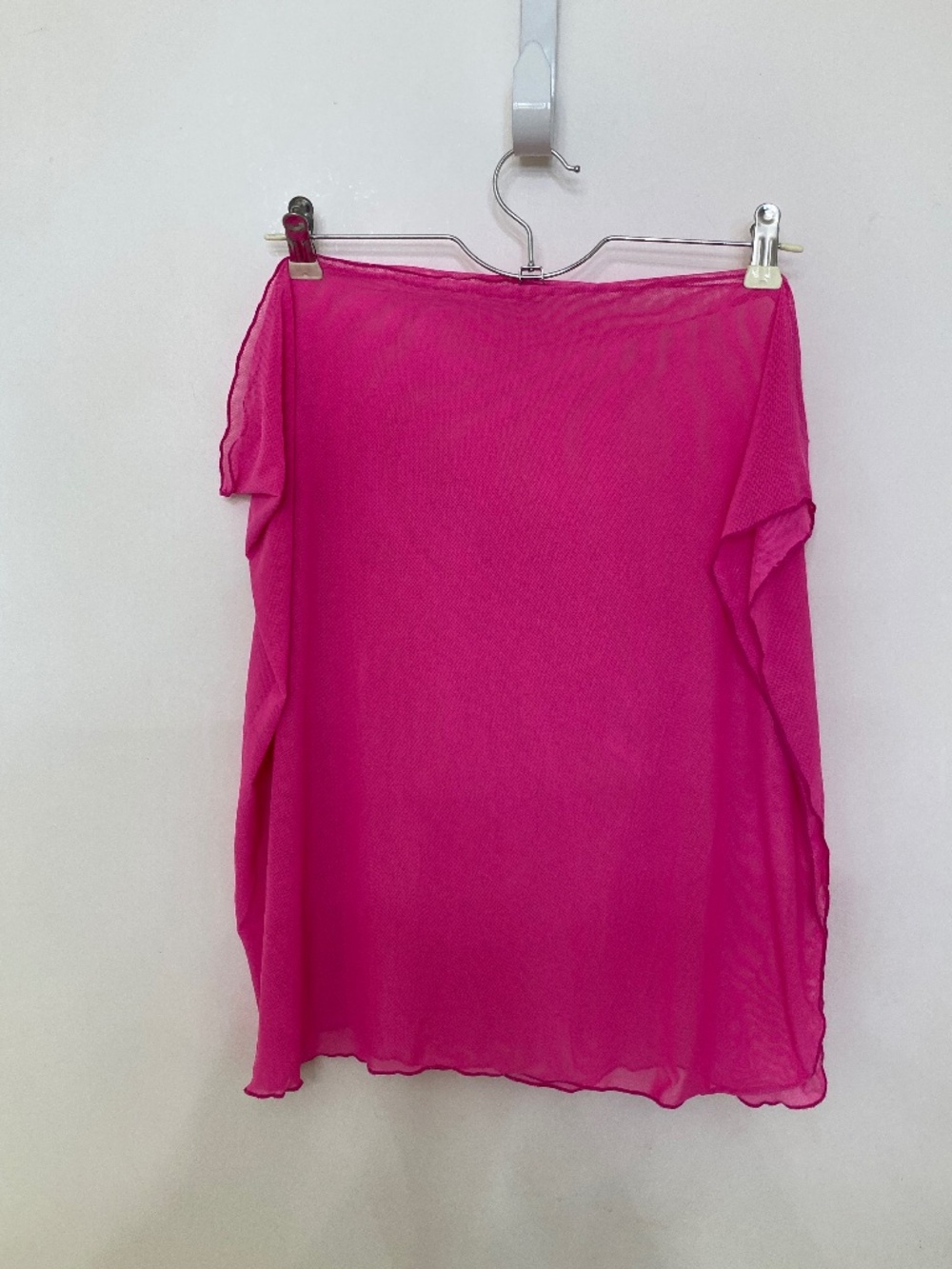 Pink Sheer Mesh Sarong Swimsuit Coverup (Size: L)